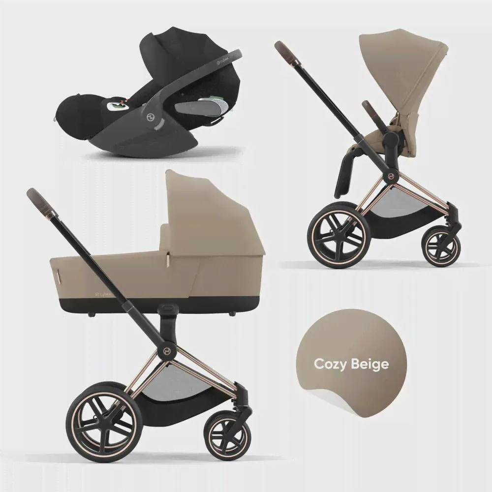 Cybex Priam IV Коляска 3 в 1, шасси Rose Gold/Cozy Beige-0