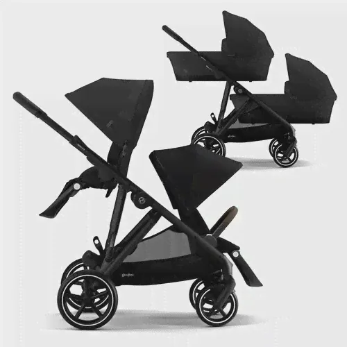Коляска для двойни 2в1 Cybex Gazelle S, цвет Moon Black / Deep Black