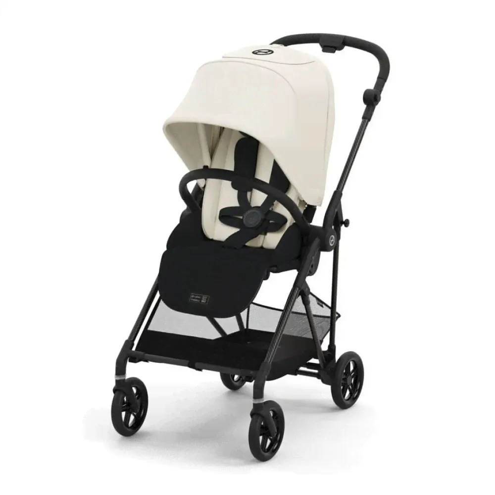 Прогулочная коляска Cybex Melio Carbon Cotton White (белый/черный)-0